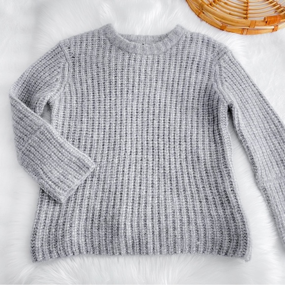 Kathryn Mccarron Alpaca Merino Wool Sweater Gray Chunky Crewneck Women’s Large - Picture 3 of 8